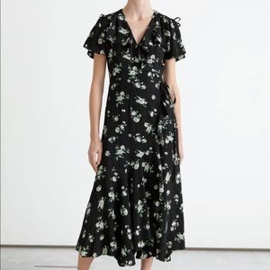 & Other Stories Asymmetric Floral Wrap Dress